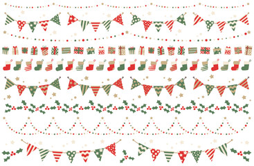 クリスマスライン素材ベクターイラストセット