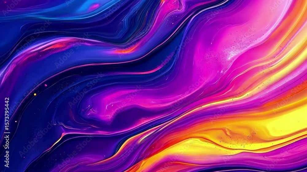 Poster vibrant colorful abstract background with fluid patterns in rich hues of purple, pink, and orange, v