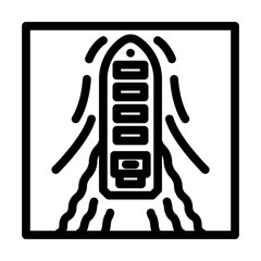 tanker leaking sea line icon vector illustration