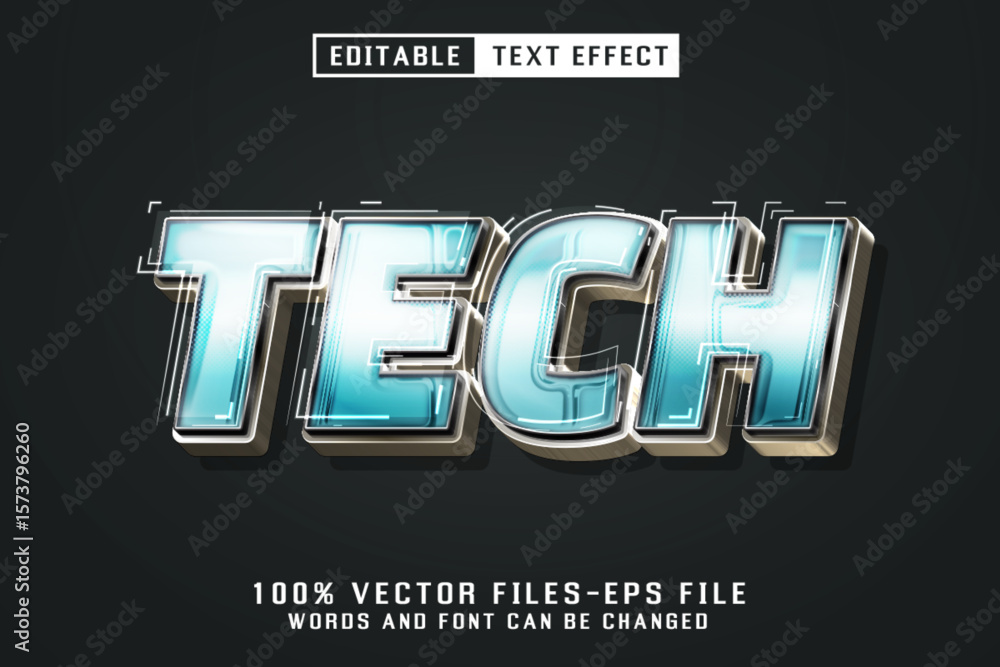Poster tech 3d text - editable text effect