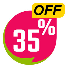 35 percent off, 35% discount creative composition, Product presentation, mock up, podium. Sale banner and poster, vector illustration.