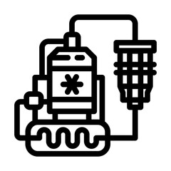 cryogenic cooling system quantum computer line icon vector illustration