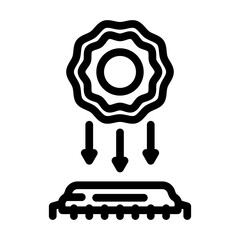 light particles interacting chip line icon vector illustration