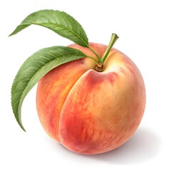 Alberta Peach – Lush and Sun-Kissed Peach from Canada's Prairies on White Solid Background