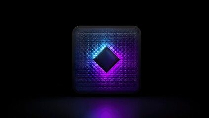 3D Smart LED Wall Panel with a cosmic mix of purple and blue, glowing in deep, radiant hues.