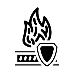 flame retardant glyph icon vector illustration