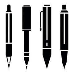 Pen, Fountain Pen, Nib, and Ink Drawing Icon Collection