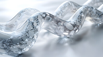 Photorealistic image of thin metal chains swaying and interacting dynamically, frozen mid-motion, isolated on a pure Transparent background, symbolizing connection, physics, interaction.