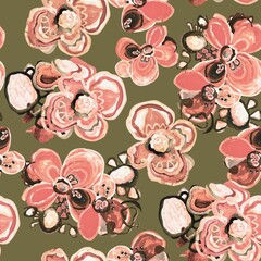 Abstract watercolor flower allower design seamless floral pattern new concept design digital creators art design repeat pattern fabric print design 