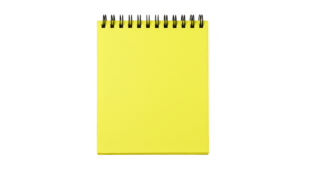 Illustration Yellow Notepad Stationery on Isolated Transparent Background