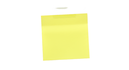 Illustration Yellow Sticky Note Attached with Clip on Transparent Background