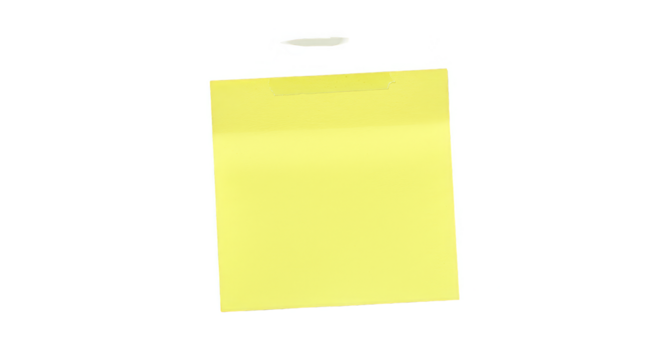 Illustration Yellow Sticky Note Attached with Clip on Transparent Background