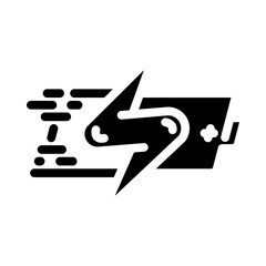 quick charge enabled glyph icon vector illustration