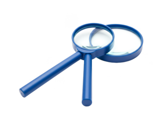 Isolated Transparent Background Of Two Blue Magnifying Glasses Optical Tools