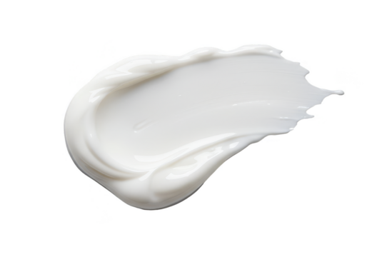 Isolated Transparent Background Of White Cream Smear Texture Cosmetic