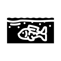 covered fish ocean glyph icon vector illustration