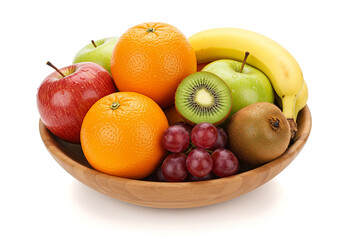 fresh fruits on a white background