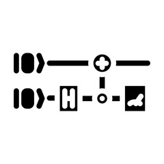 gates diagram quantum computer glyph icon vector illustration