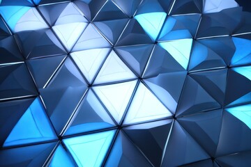 LED panel featuring geometric triangles of spinning lights in 3D design.