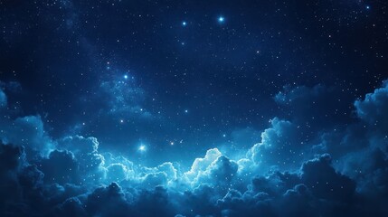 Night sky, starry cloudscape, cosmic background, space scene, website banner