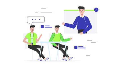 HR specialist organizing diversity training session, flat vector illustration