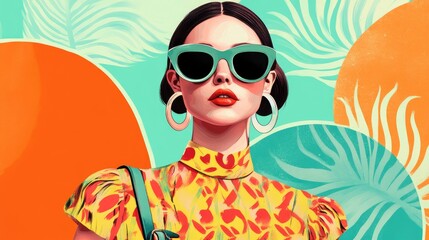 A woman wearing sunglasses and a yellow dress