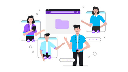 Remote team discussing strategy in video conference