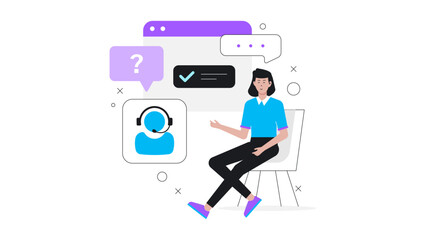 Customer support rep managing helpdesk tickets