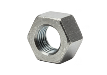 Isolated Transparent PNG of Silver Metal Hexagon Nut Hardware Fastener