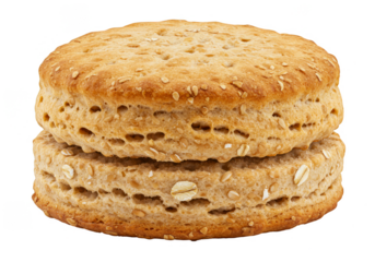 Isolated Transparent Stack of Oatmeal Biscuit Food Snack Bakery