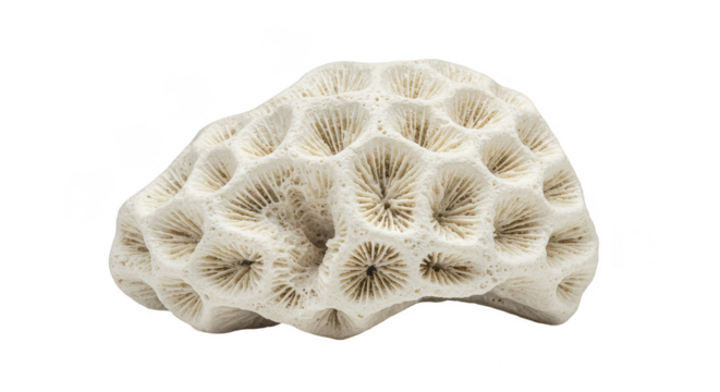 Isolated Transparent White Coral Specimen Graphic Design Element