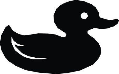 Simple black silhouette of a rubber duck Editable stroke