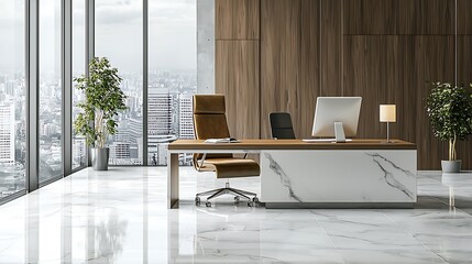 Modern luxury hotel lobby with indoor trees high resolution picture