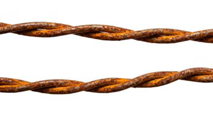 Isolated Abstract Twisted Copper Wire Cable Metal on Transparent Background