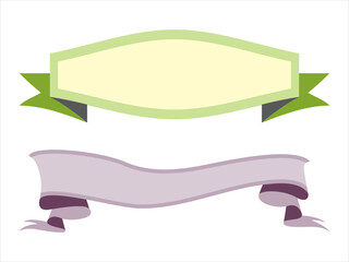 Two decorative graphic design banners with empty space for text and colorful elements