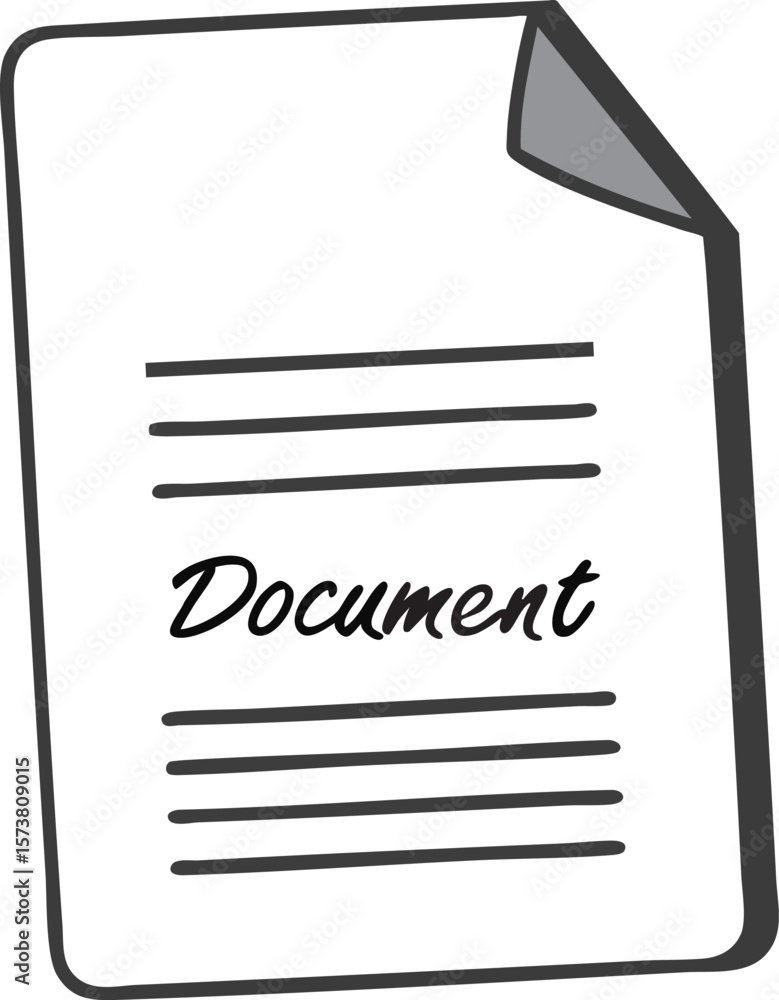 Poster simple illustration of a document with text and lines isolated on transparent background