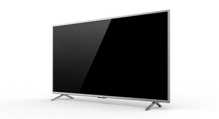 lcd monitor isolated Sleek Curved Screen Smart TV with Blank Display on White