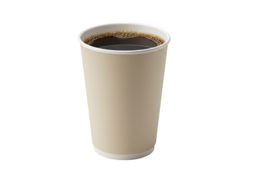 Illustration Coffee Cup on Transparent Background a Paper Container 3D
