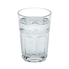 Clear Glass of Sparkling Water on Transparent Background