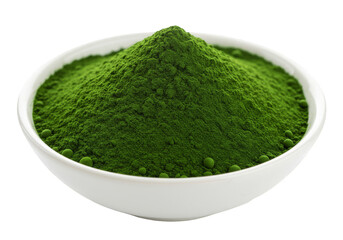 Isolated Background Matcha Powder Green Tea in White Bowl Food