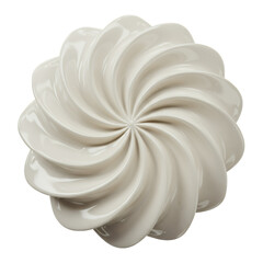 Cream Swirl Design Abstract White Spiral Pattern on Transparent Background