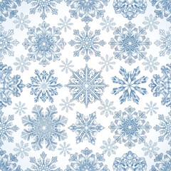 Stunning Seamless Snowflake Pattern: Winter Holiday Background