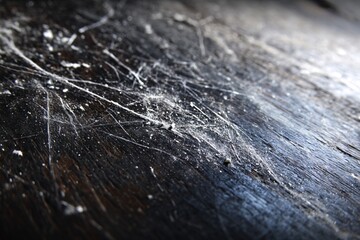 Old textured surface with white scratches and dust, showing signs of long-term wear and tear.