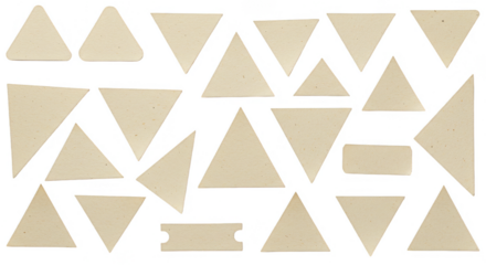 Isolated Triangle Geometric Shapes Beige Pattern on Transparent Background