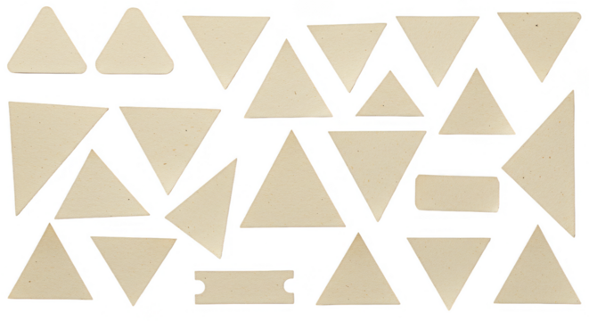 Isolated Triangle Geometric Shapes Beige Pattern on Transparent Background