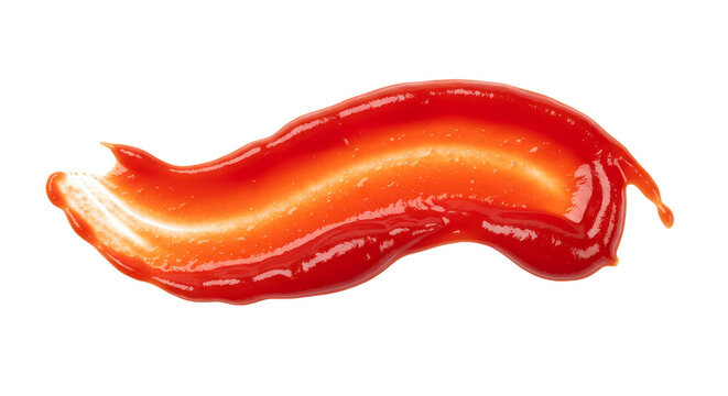 Isolated Background of Red Tomato Ketchup Sauce Smear Detail Delicious