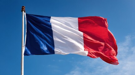 French flag waving in clear sky