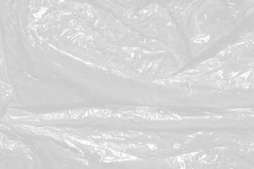 plastic overlay texture of realistic crumpled transparent plastic film wrap on black...