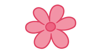 Illustration of a Pink Blossom Flower Floral with Cute Petals Design