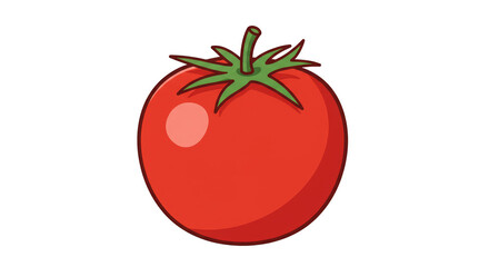 Illustration of a Ripe Red Tomato a Healthy Food on Isolated Background